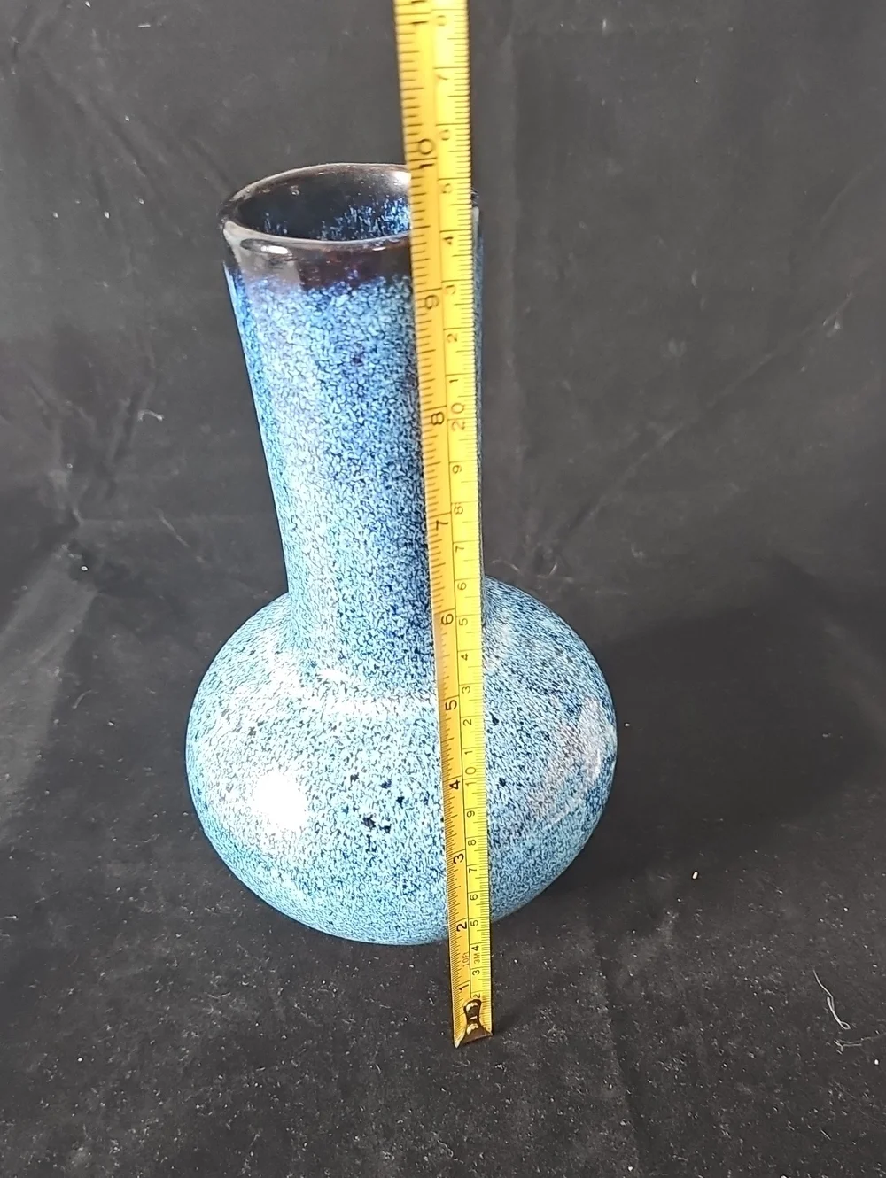 Ceramic Blue Speckled Glass Bud Vase